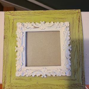 Green and white frame